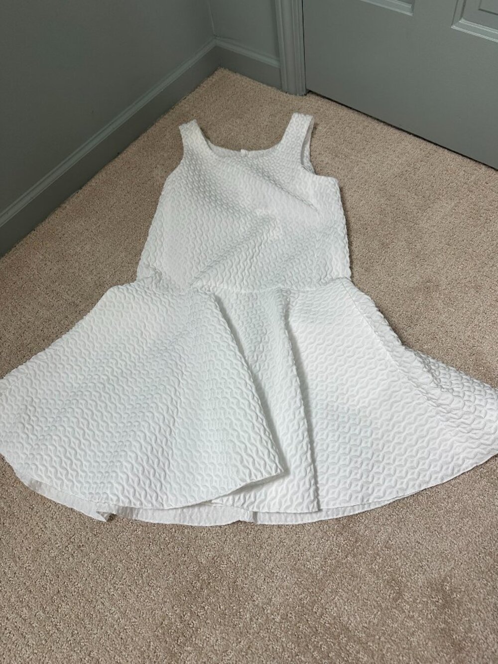 Faith Connexion Babydoll White Textured  Dress Size US 6 NWT